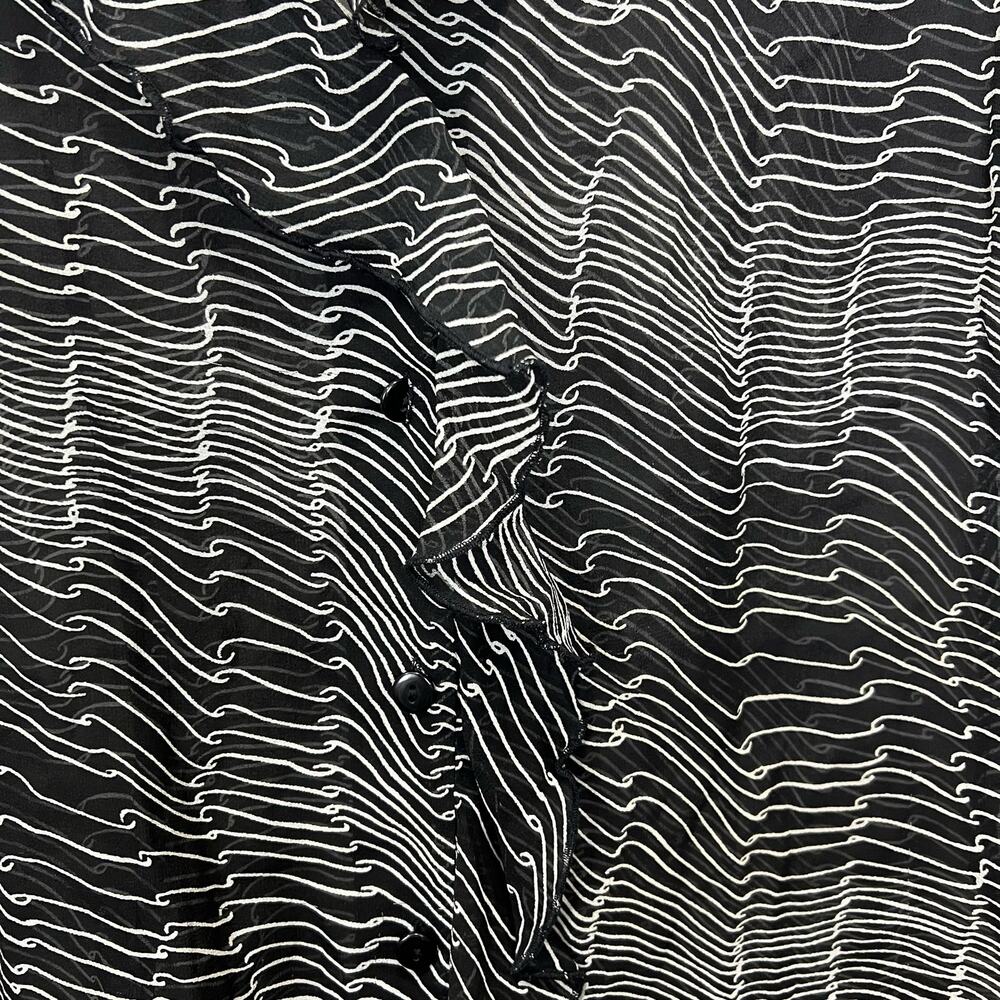 (SALE 5/$25) Vintage Cache Sheer Ruffle Top - Picture 4 of 6